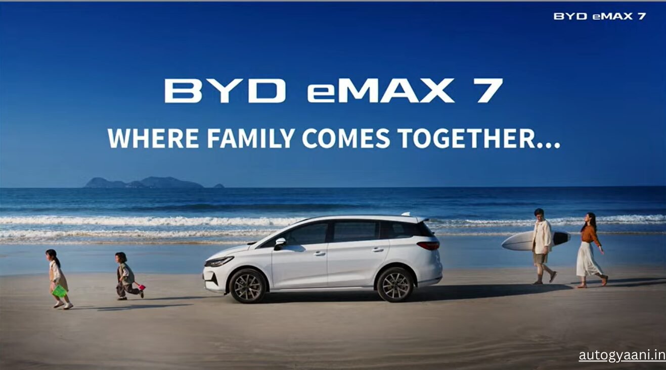 BYD eMax 7 launched in India at 26Lakhs Rupees onwards.